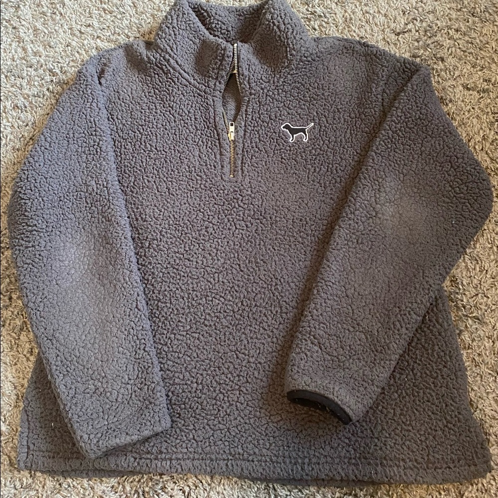 VS PINK Sherpa quarter zip hoodie